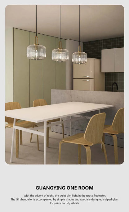 Nordic Minimalist Glass Pendant Lights Japanese LED Chandeliers for Dining Room Kitchen Bedside Home Decoration Hanging Lamp