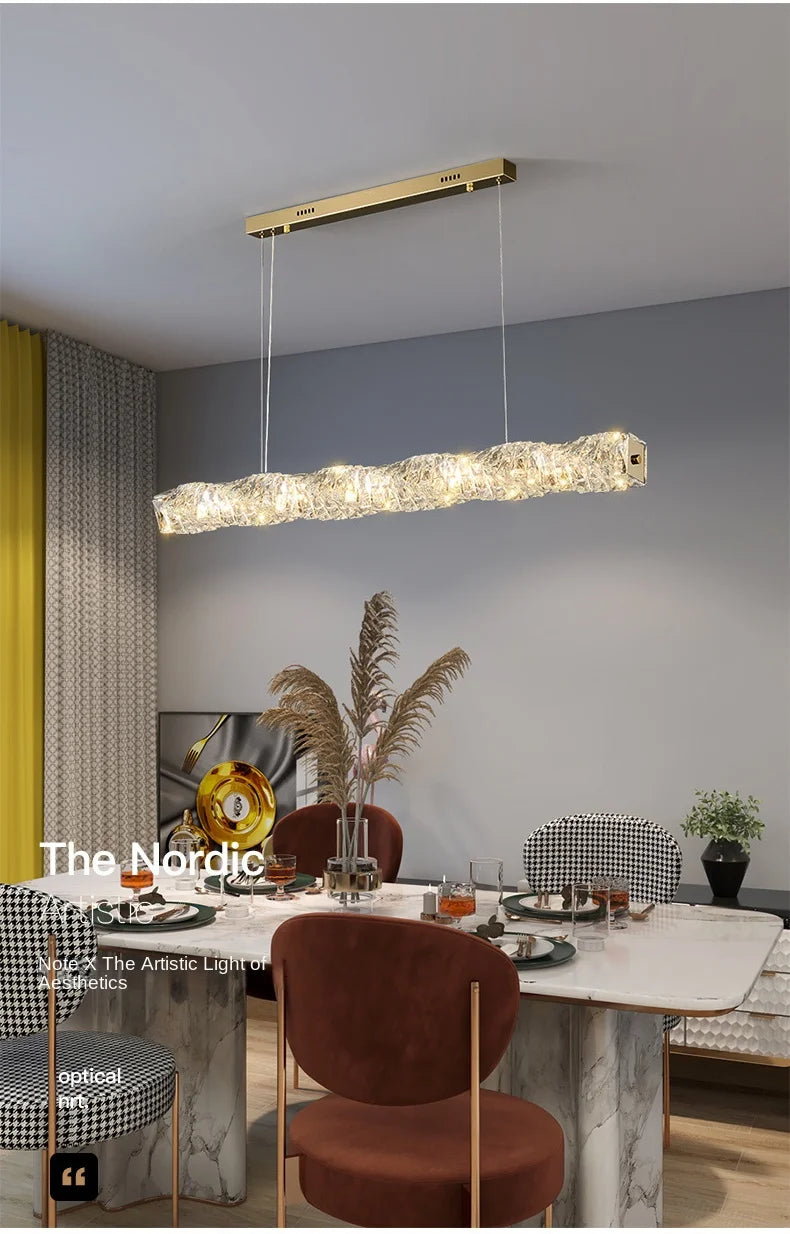 Modern Luxury LED Crystal Chandeliers for Dining Room Kitchen Lighting Decor Lustre Pendant Chandelier Indoor Bar Lights Fixture