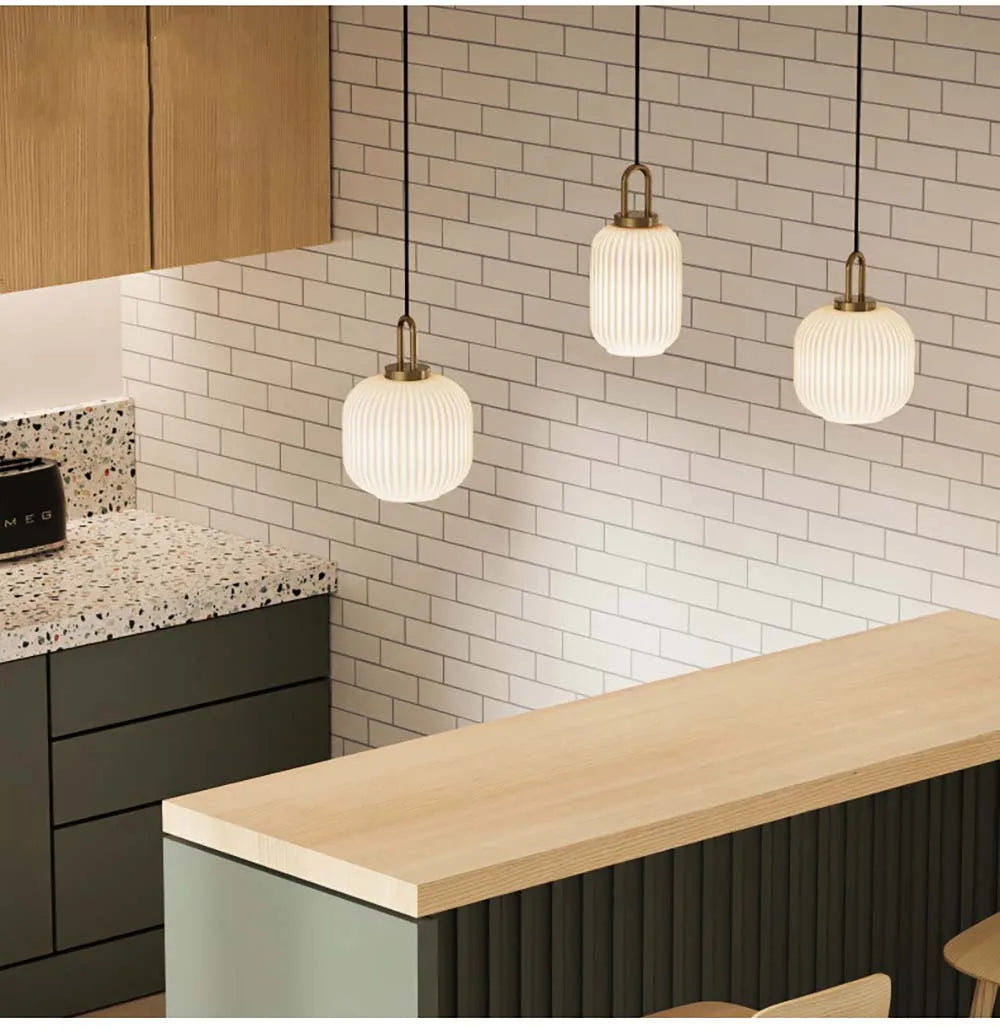 Nordic Minimalist Glass Pendant Lights Japanese LED Chandeliers for Dining Room Kitchen Bedside Home Decoration Hanging Lamp