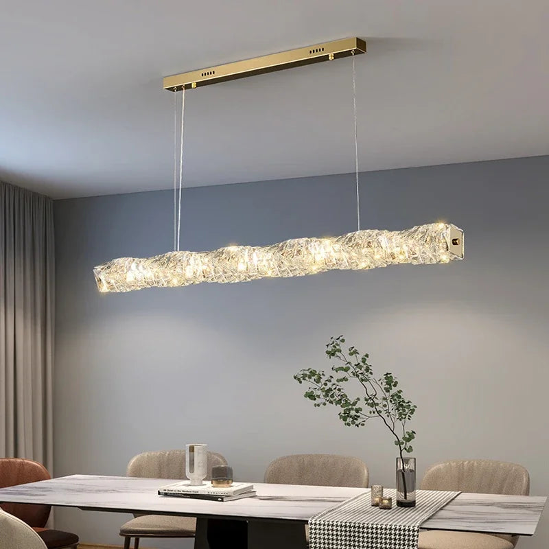 Modern Luxury LED Crystal Chandeliers for Dining Room Kitchen Lighting Decor Lustre Pendant Chandelier Indoor Bar Lights Fixture