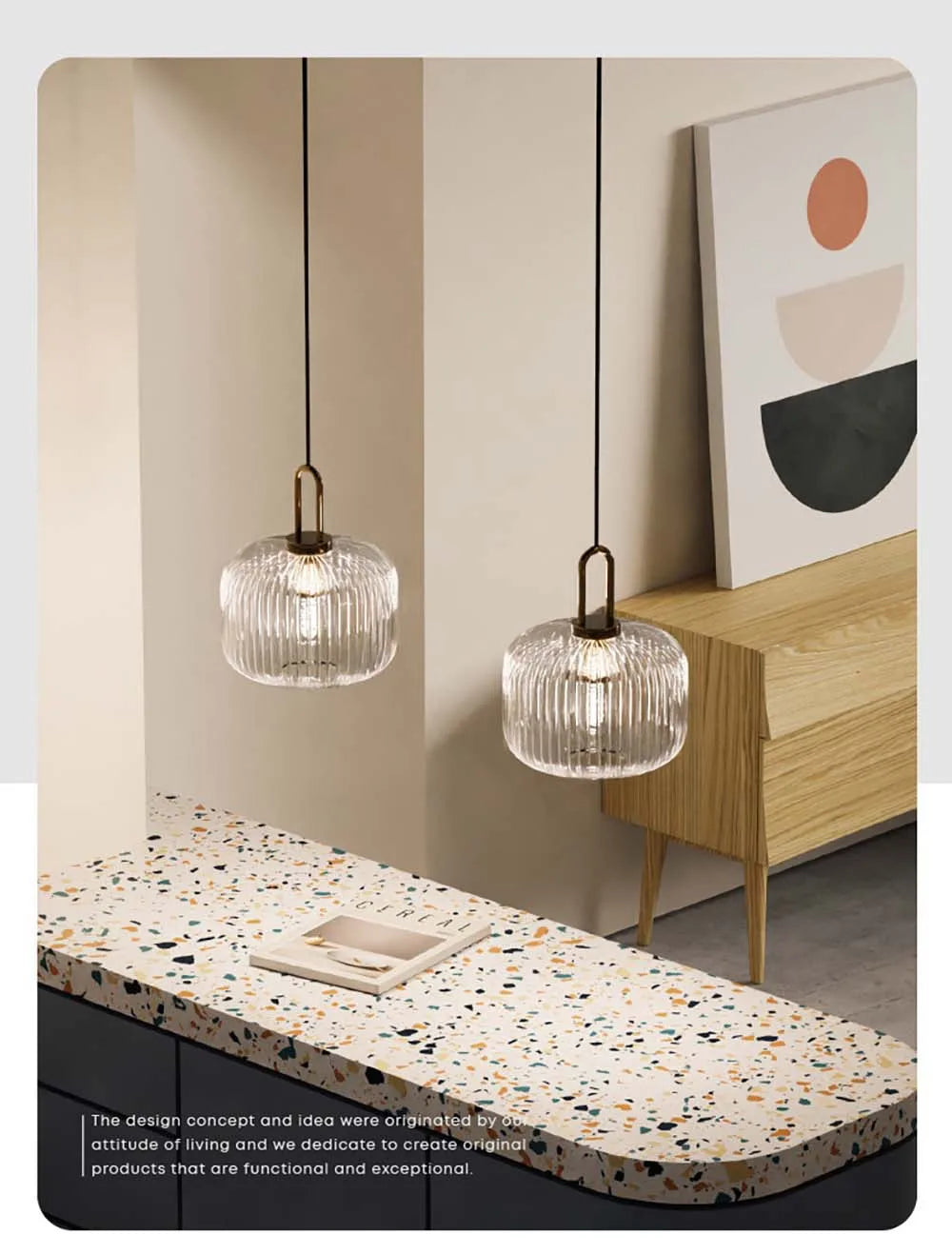 Nordic Minimalist Glass Pendant Lights Japanese LED Chandeliers for Dining Room Kitchen Bedside Home Decoration Hanging Lamp