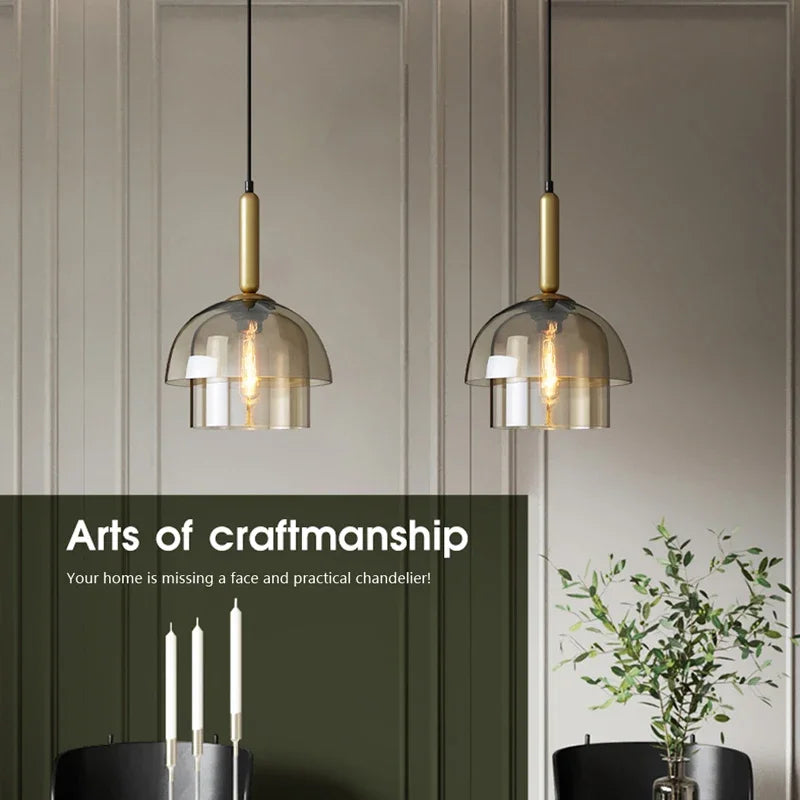 Vintage Modern LED Glass Pendant Chandelier for Restaurant Living Room and Bar Decor