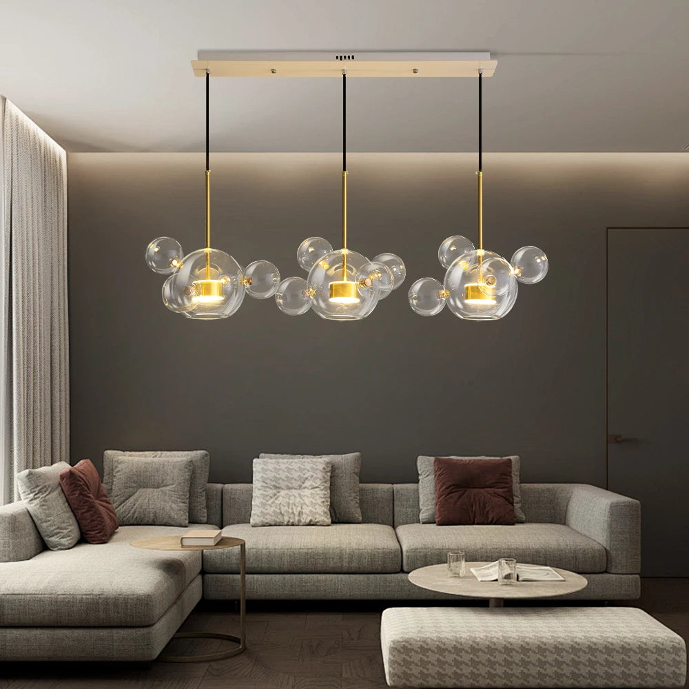 Artpad Living Room Chandelier Lighting Glass Bubble LED Chandelier for Dining Room Hanging Lamps for Ceiling Decoration Home