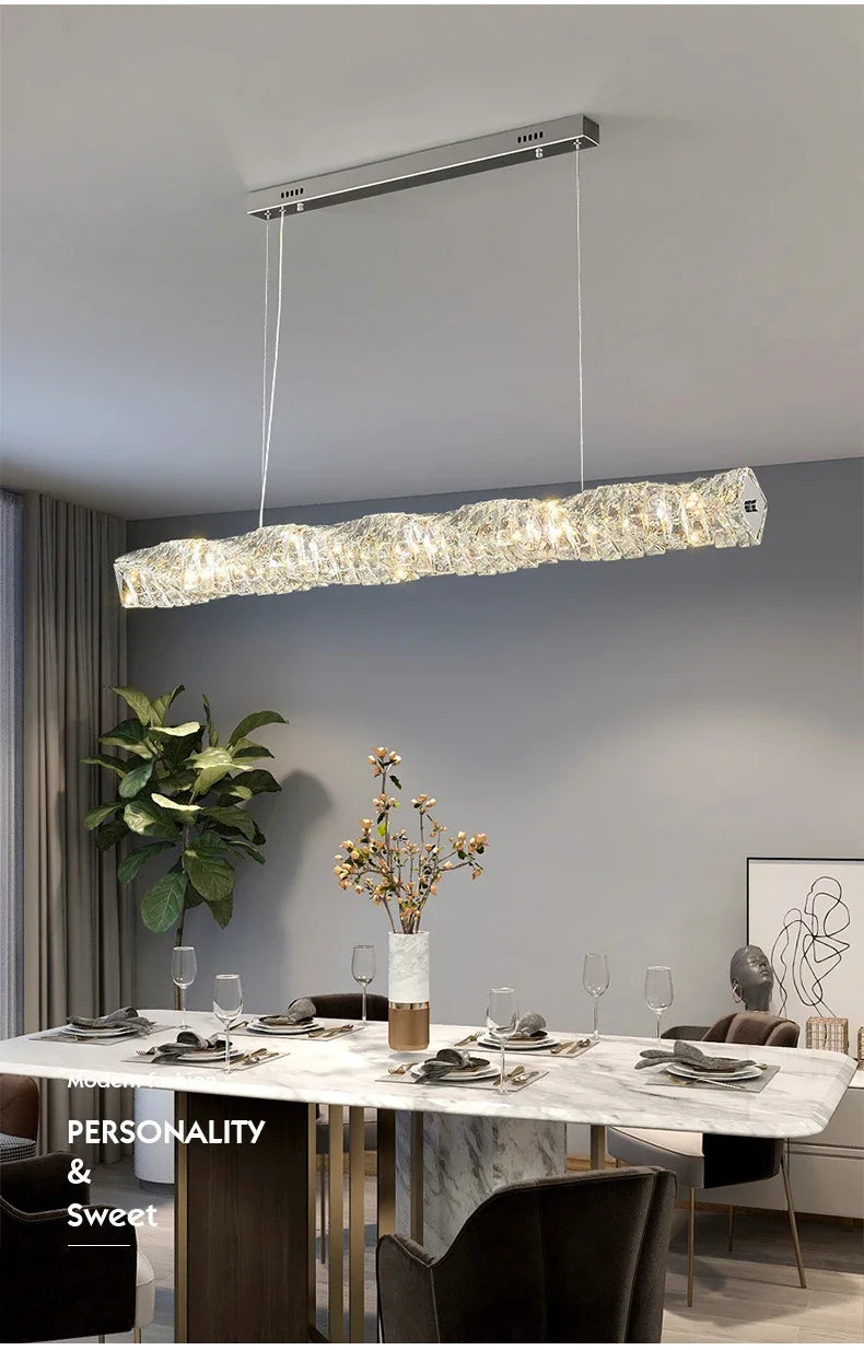 Modern Luxury LED Crystal Chandeliers for Dining Room Kitchen Lighting Decor Lustre Pendant Chandelier Indoor Bar Lights Fixture