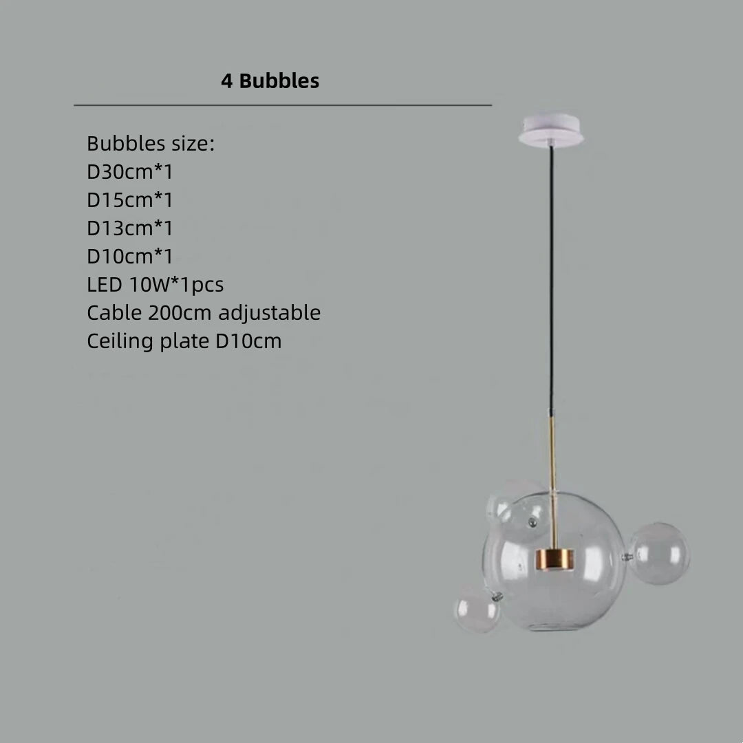 Artpad Living Room Chandelier Lighting Glass Bubble LED Chandelier for Dining Room Hanging Lamps for Ceiling Decoration Home