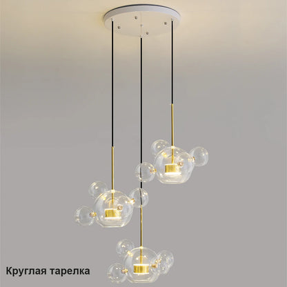 Artpad Living Room Chandelier Lighting Glass Bubble LED Chandelier for Dining Room Hanging Lamps for Ceiling Decoration Home