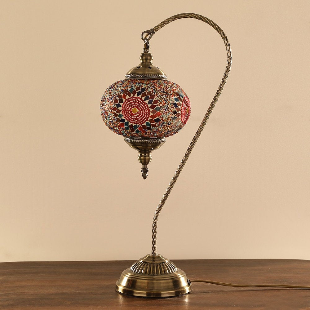 Mosaic Floor Lamp 11 Large Globes, Turkish Moroccan Style Multicolored Light