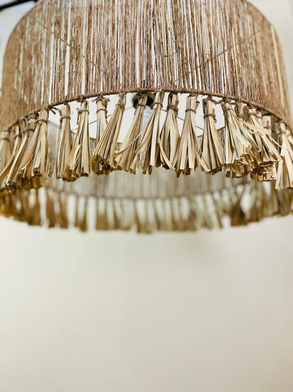 Large Round Jute Lampshade Handcrafted, Sustainable Eco Friendly Lighting, Pendant Light, Chandelier, Lampshade