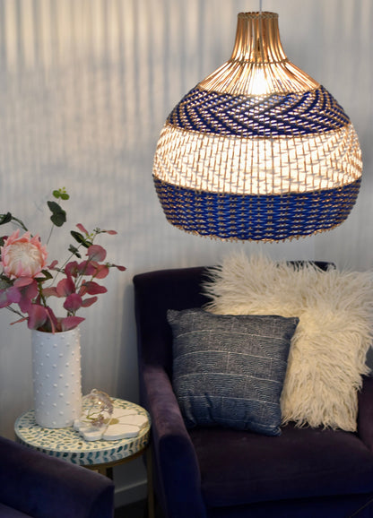 Luxury Rattan Dropper Lampshade | Handwoven Rattan Pendant Light | Sustainable Eco Friendly Lighting | Coastal Charm Chandelier Handmade