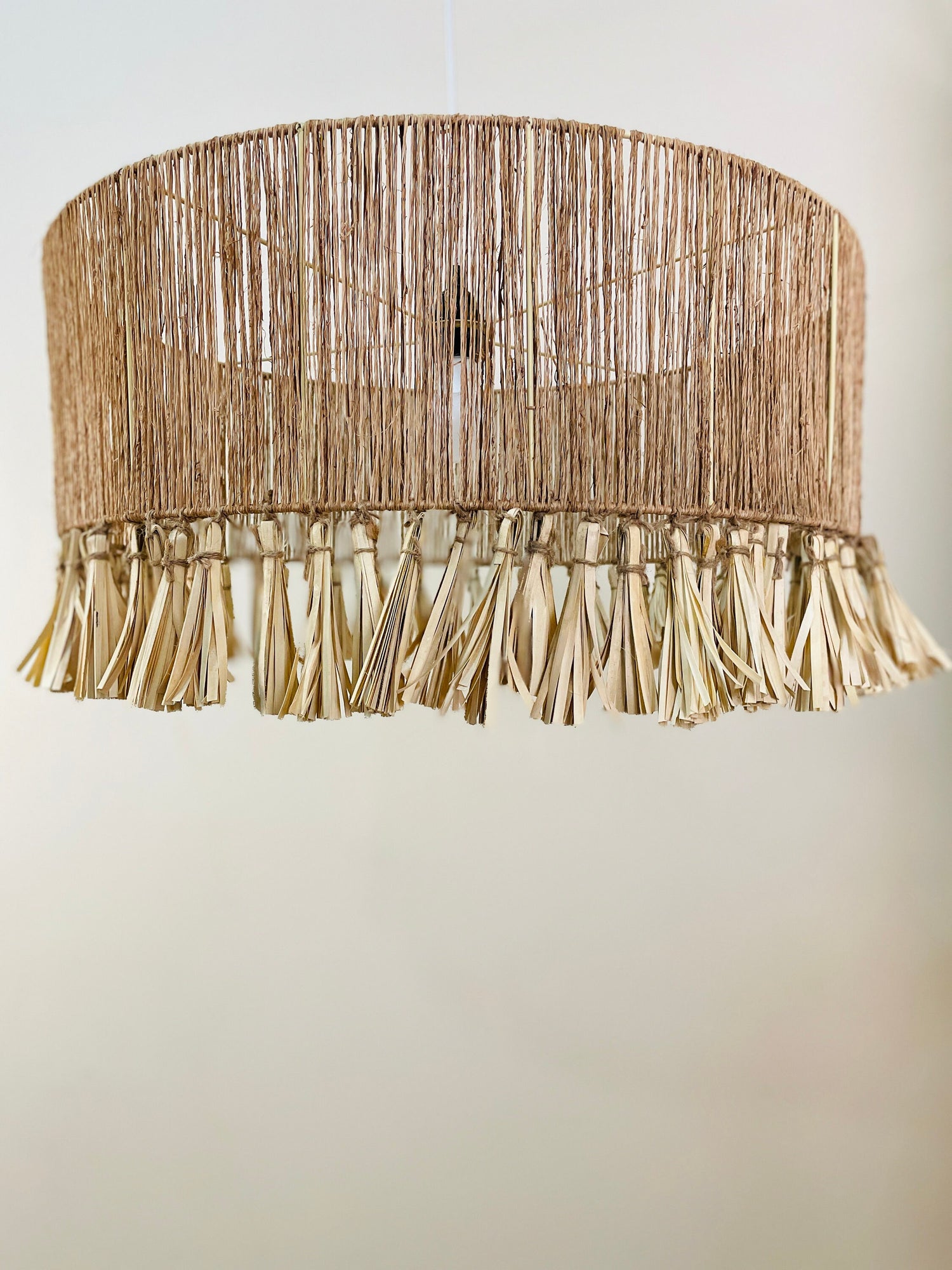 Large Round Jute Lampshade Handcrafted, Sustainable Eco Friendly Lighting, Pendant Light, Chandelier, Lampshade