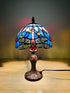 Sky Blue Tiffany Lamp, Dragonfly Style Lamp, Stained Glass, Crystal Bead Lampshade, Stained Glass Lamp Shade, Bedside Lamp,