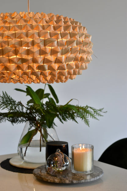 Palm Leave Round Lampshade Handcrafted, Sustainable Eco Friendly Lighting, Pendant Light, Chandelier, Lampshade